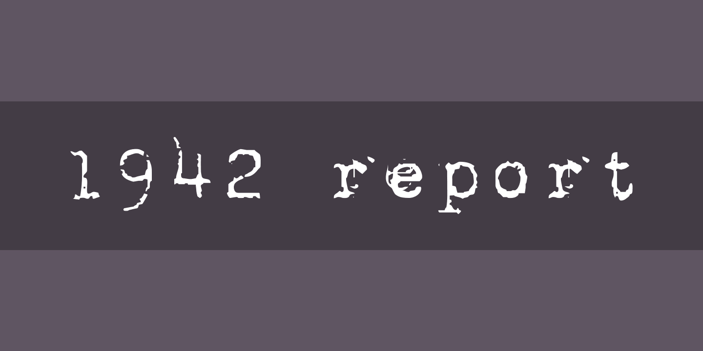 Пример шрифта 1942 report Regular